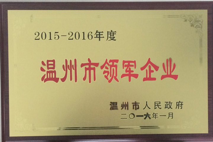 “2015—2016年度温州市领军企业”——浙江通力榜上有名